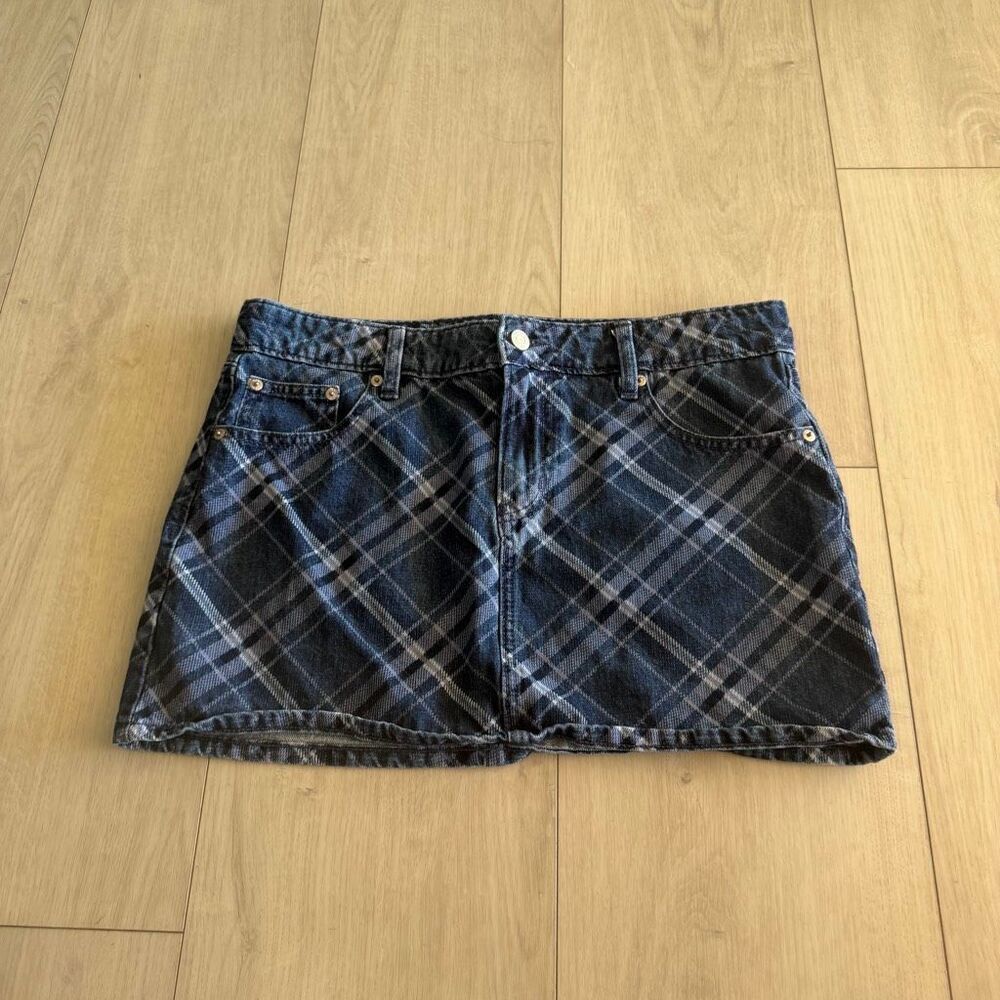 Gap Plaid Denim Mini Skirt size 29